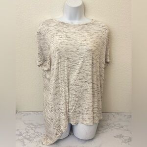 Avia Womens Short Sleeve Top Sz XL Asymmetrical Gray White Pullover shirt​​​